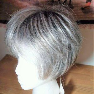 PAULA YOUNG rooted silver wig SF51/60#1B, Average